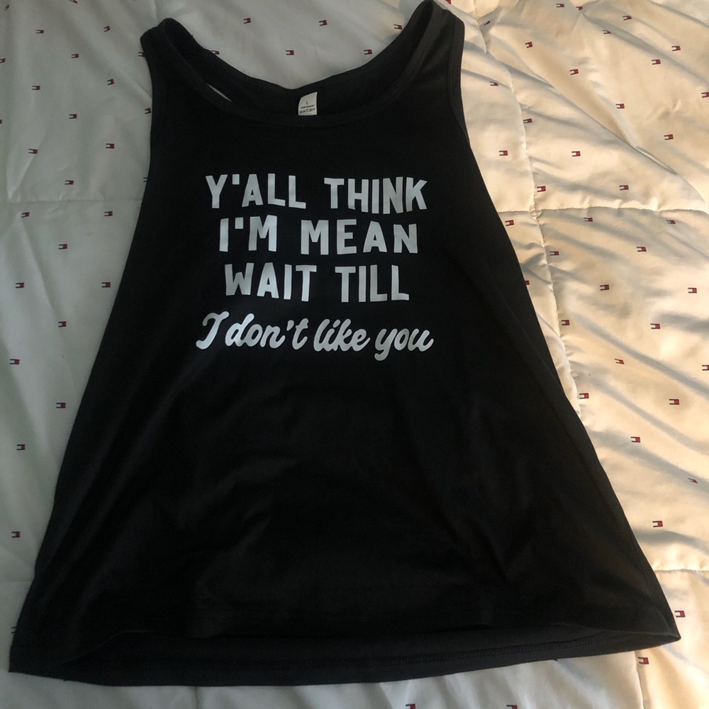 Black funny tank top